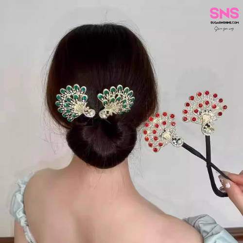 Hair Clip β Peacock Tail