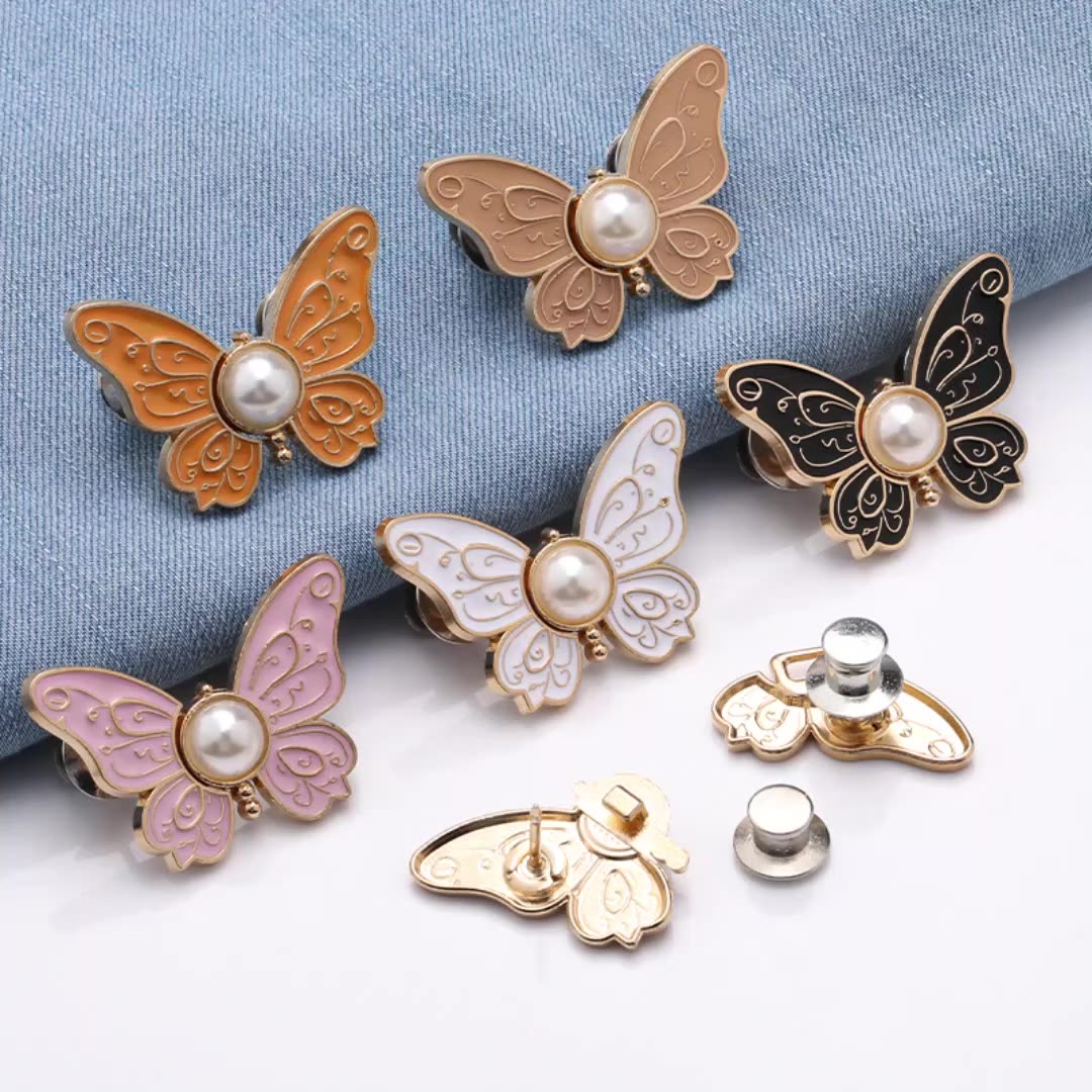 BUTTERFLY Jean Waist Tightener Pins - Pack Of 4 Pairs